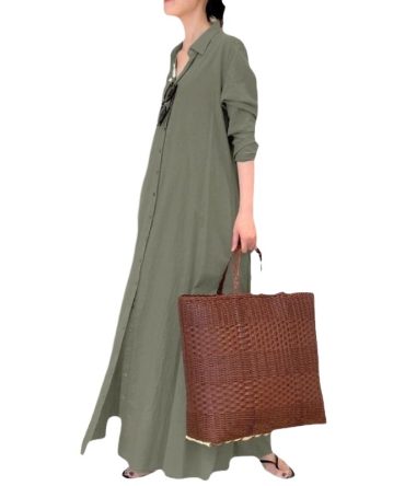 Long - Sleeve Linen Dress