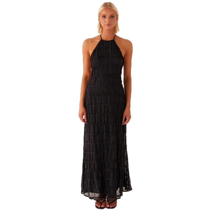 Black Halter Maxi Dress